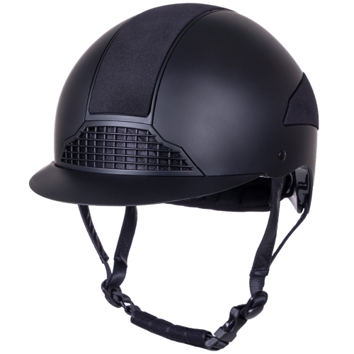Kask jeździecki z wąskim daszkiem QHP Austyn w kolorze czarnym