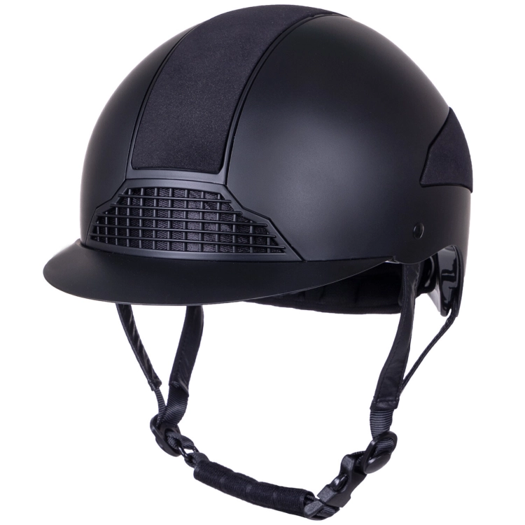 Kask jeździecki z wąskim daszkiem QHP Austyn w kolorze czarnym