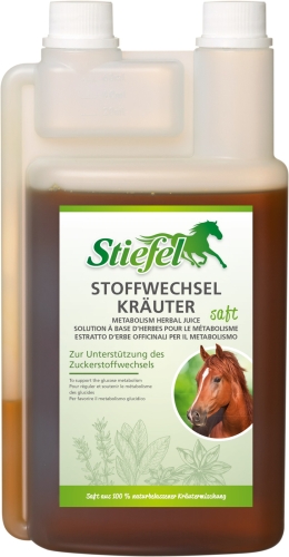 Zioła dla koni z problemami metabolicznymi Stiefel Stoffwechselkrautersaft 1l