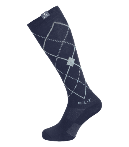 Skarpetki jeździeckie ELT Argyle w kolorze deepblue/stone