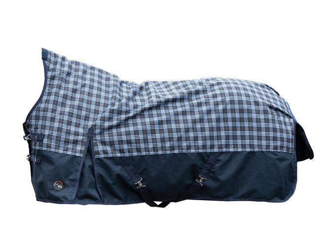 Derka padokowa bez wypełnienia HKM Highneck Glasgow 1200D w kolorze deep blue check
