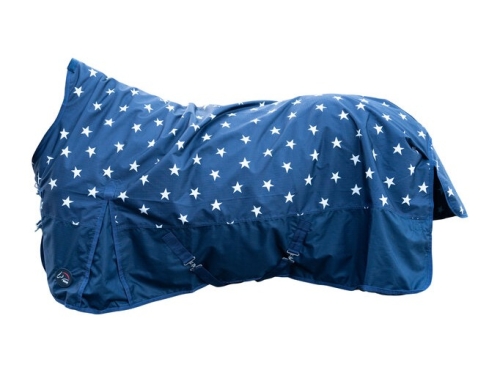 Derka padokowa z wypełnieniem 100g HKM Highneck Norwich 600D w kolorze navy with stars