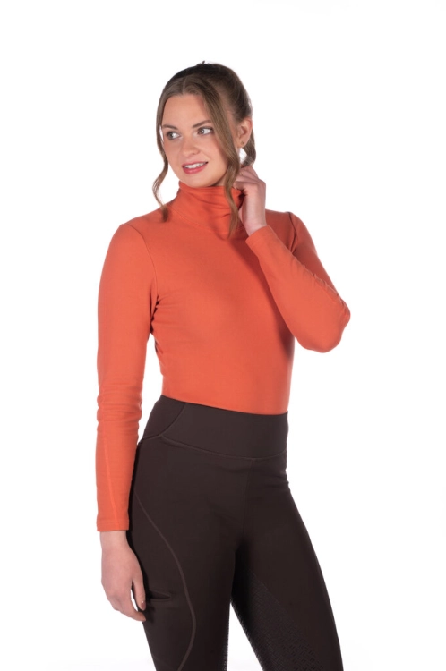 Bluzka jedździecka z logo HKM Eva w kolorze pomarańczowym