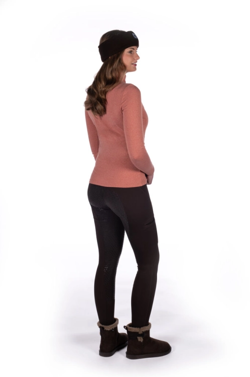 Legginsy jeździeckie zimowe HKM Rio w kolorze brązowym