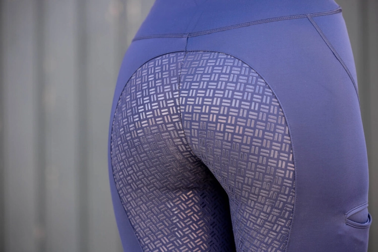 Legginsy jeździeckie zimowe HKM Rio w kolorze granatowym
