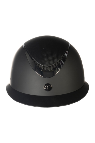 Kask jeździecki z szerokim daszkiem HKM Alarion w kolorze czarno-srebrnym