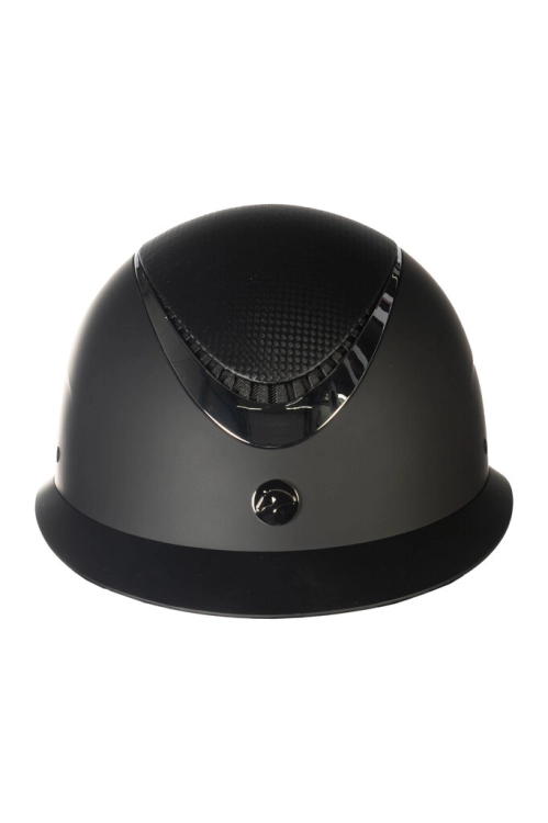 Kask jeździecki z szerokim daszkiem HKM Alarion w kolorze czarno-srebrnym