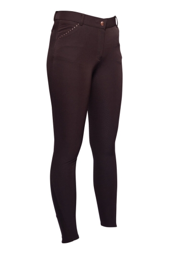 Bryczesy z lejem silikonowym HKM Glamour Rosegold w kolorze brown