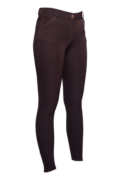 Bryczesy z lejem silikonowym HKM Glamour Rosegold w kolorze brown
