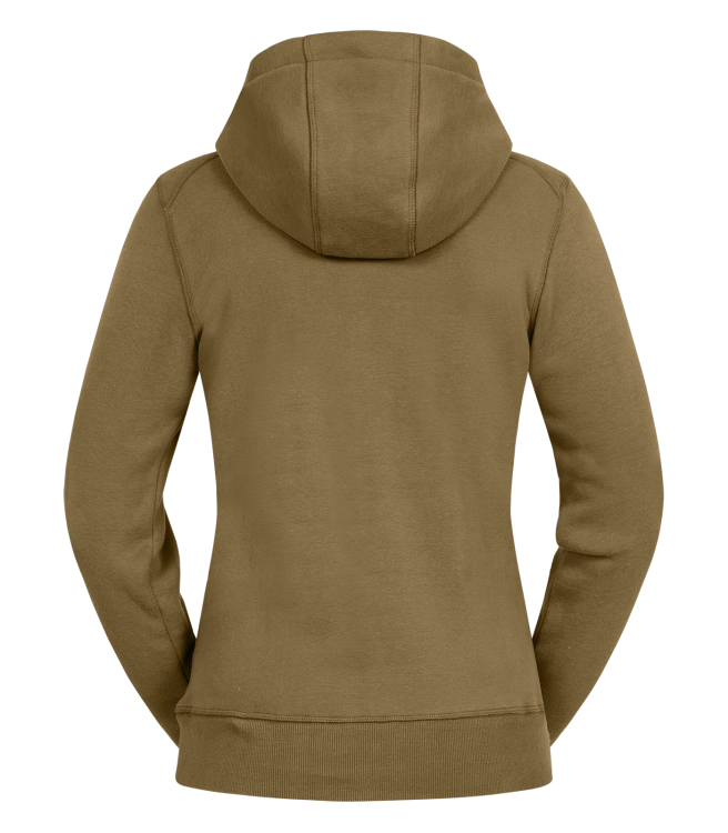 Bluza jeździecka z kapturem ELT Rio w kolorze khaki widoczna z tyłu