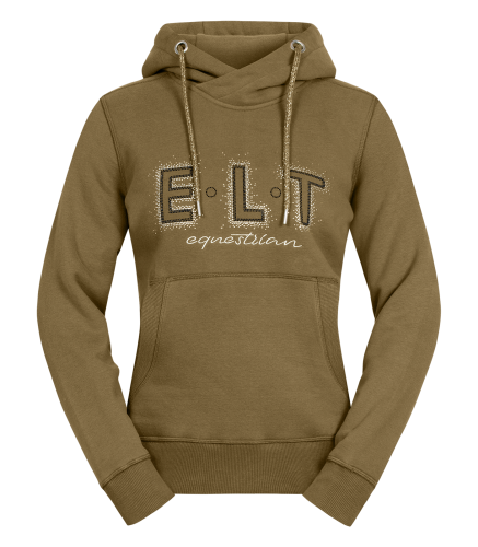 Bluza jeździecka z kryształkami ELT Rio w kolorze khaki widoczna z przodu