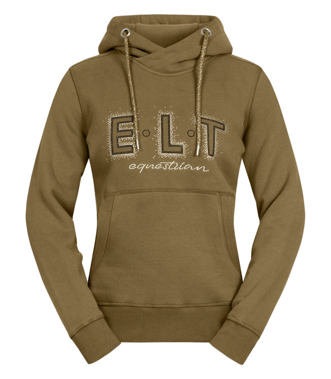 Bluza jeździecka z kryształkami ELT Rio w kolorze khaki widoczna z przodu