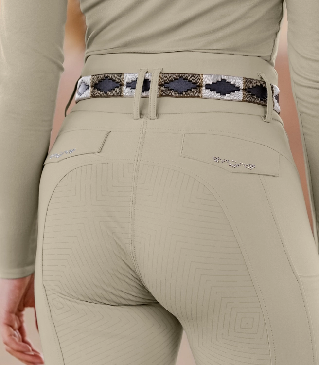 Bryczesy damskie z pełnym lejem ELT Comfort Glam w kolorze beżowym