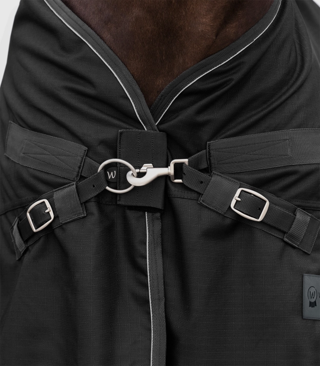 Derka padokowa 1200D/50g z zapięciem z przodu Waldhausen Scandic w kolorze czarnym