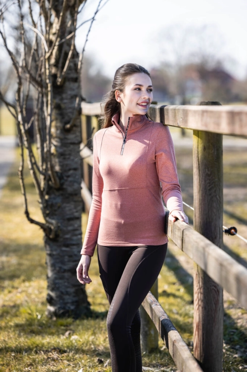 Bluzka jeździecka zimowa z kołnierzykiem HKM Supersoft II w kolorze copper