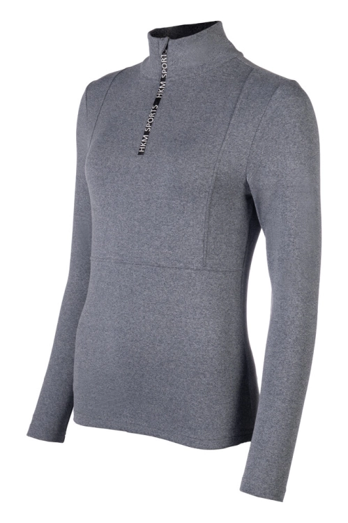Koszulka jeździecka z długim rękawem HKM Supersoft II w kolorze deep blue