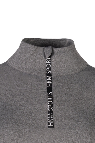 Koszulka jeździecka zimowa ze stójką HKM Supersoft II w kolorze grey mottled