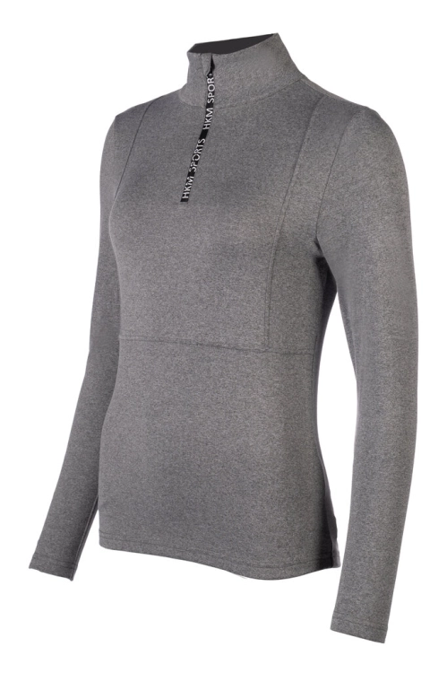 Bluzka jeździecka zimowa damska HKM Supersoft II w kolorze grey mottled