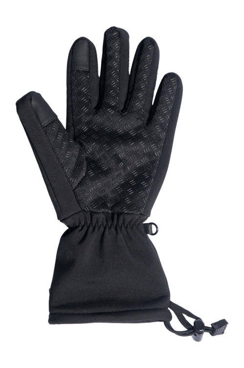 Rękawiczki grzejące z nadrukiem silikonowym HKM Keep Warm w kolorze czarnym