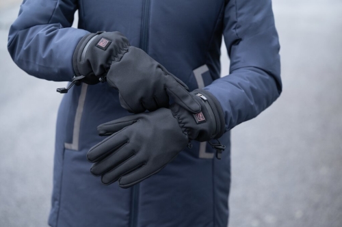 Rękawiczki jeździeckie z ogrzewaniem HKM Keep Warm w kolorze czarnym