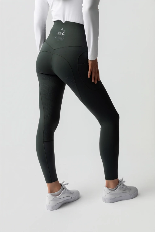 Legginsy do jazdy konnej zimowe B Vertigo Leonora w kolorze zielonym