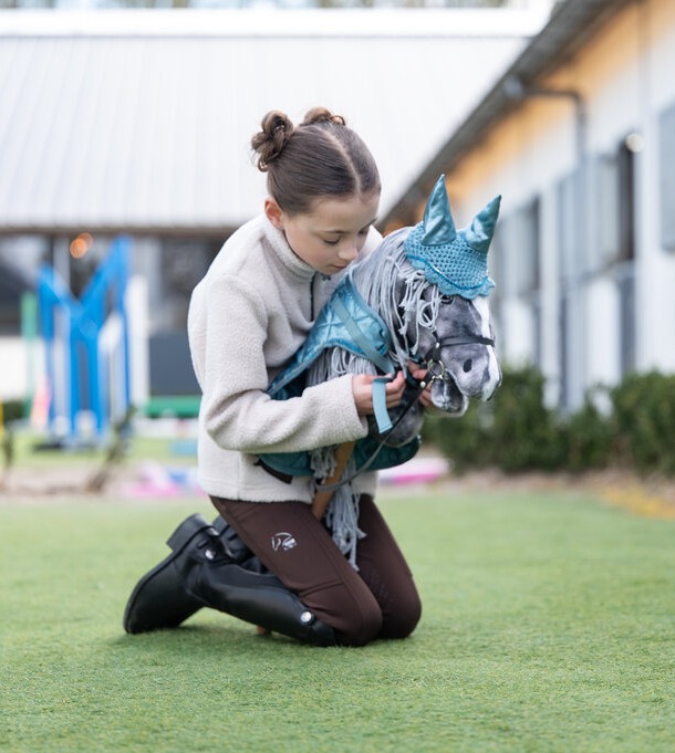 Derka i nauszniki dla Hobby Horse HKM Premium w kolorze turkusowym