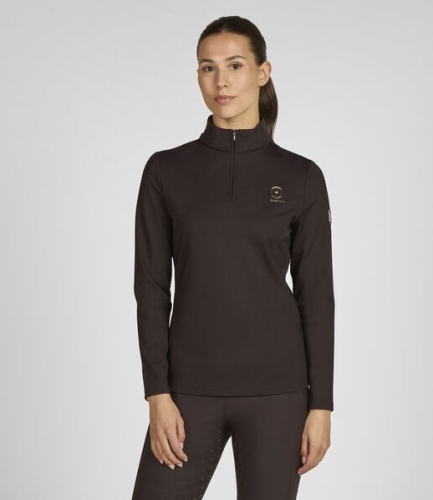 Bluzka jeździecka zimowa Eskadron Half-Zip w kolorze black truffle