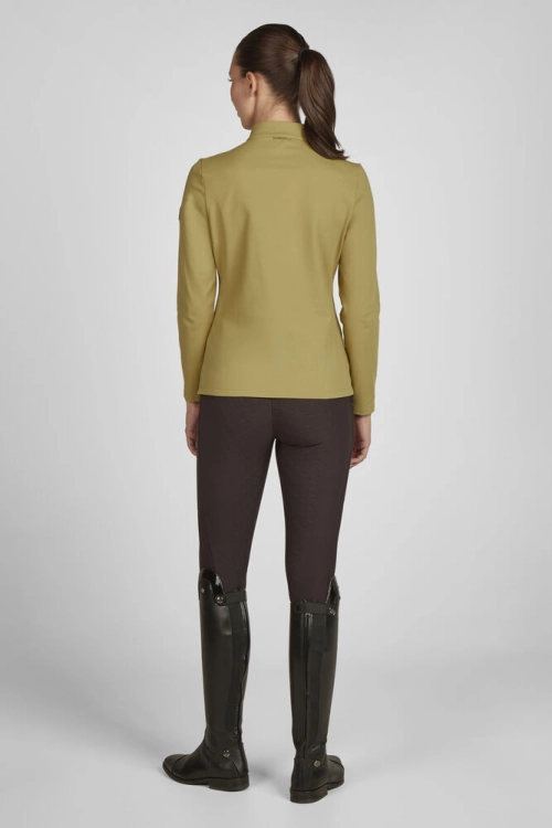 Bluzka jeździecka zimowa Eskadron Half-Zip w kolorze cardamom widoczna z tyłu