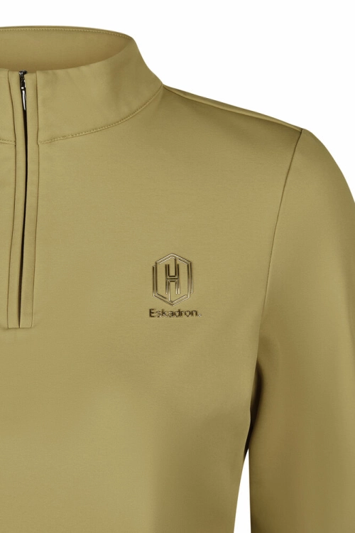 Koszulka jeździecka zimowa z logo Eskadron Half-Zip w kolorze cardamom