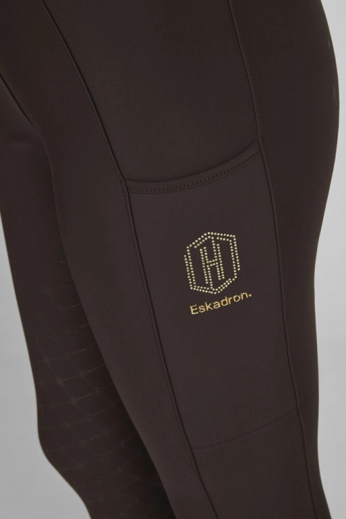Legginsy jeździeckie z kryształkami Eskadron Pro w kolorze black truffle