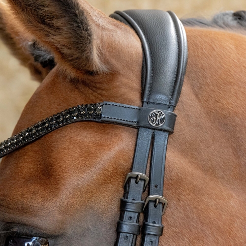 Ogłowie z anatomiczną potylicą Harry's Horse Anatom w kolorze czarnym