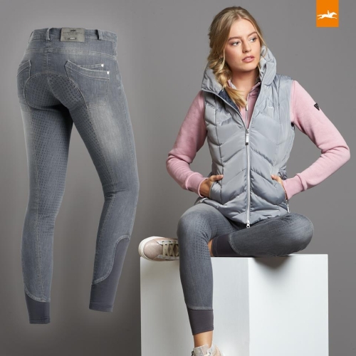 Bryczesy damskie jeansowe Schockemöhle Delphi Jeans w kolorze szarym