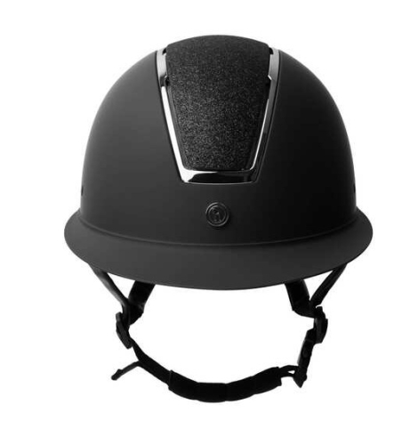 Kask jeździecki Horze Aurora w kolorze czarnym widoczny z przodu