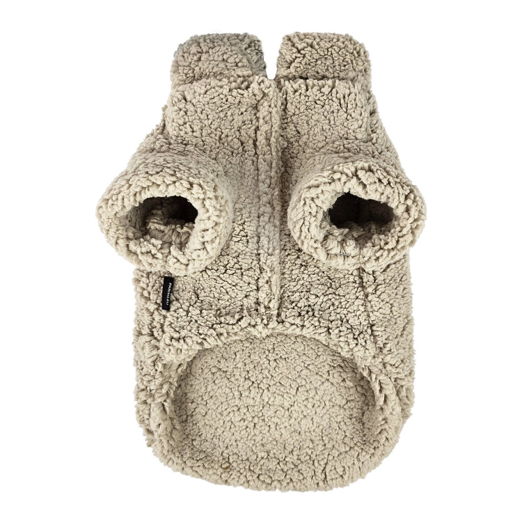 Kurtka dla psa z misiowego materiału York Teddy w kolorze beżowym