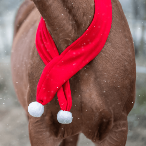 Szalik dla konia York Christmas w kolorze czerwonym