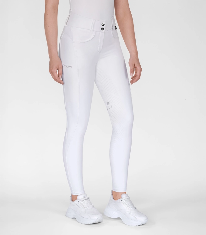 Bryczesy konkursowe ELT Comfort Glam w kolorze białym