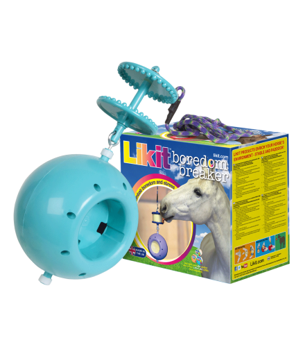 Uchwyt na lizawki dla konia LikIt Bordeom Breaker w kolorze turkusowym