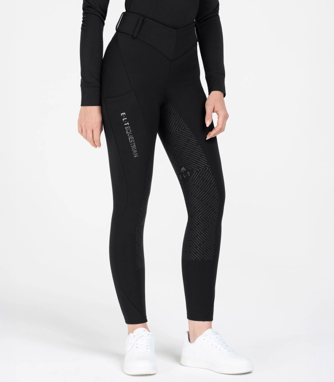 Legginsy do jazdy konnej zimowe ELT Rena w kolorze czarnym