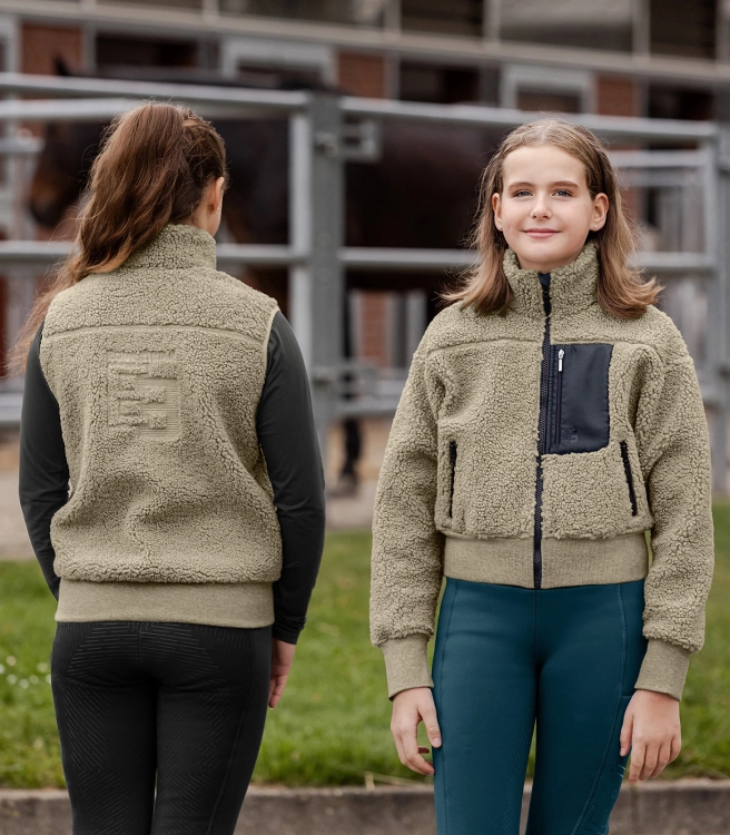 Bluza jeździecka dla dziewczynki ELT Junior Alba w kolorze beżowym