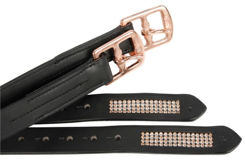 Czarne puśliska z kryształkami rosegold Harry's Horse Cristal