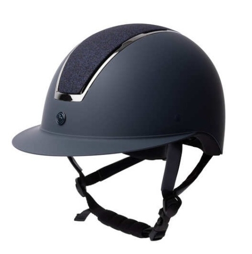 Kask jeździecki Horze Aurora w kolorze granatowym lewy półprofil
