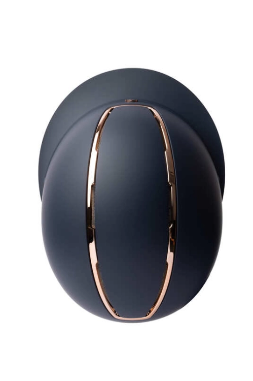 Kask do jazdy konnej z szerokim daszkiem Horze Altitude w kolorze granatowym z rosegold