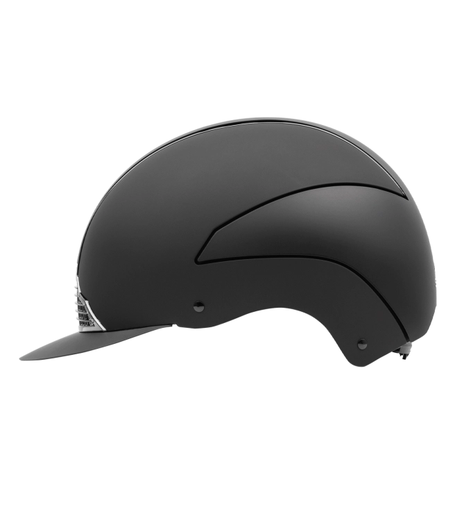 Kask jeździecki z szerokim, elastycznym daszkiem Swing H24 Chrome w kolorze czarny mat