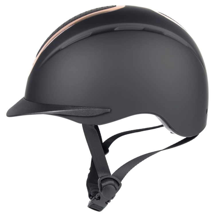 Kask do jazdy konnej Harry's Horse Mont Denali II w kolorze czarnym z elementami rosegold