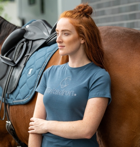 Bluzka jeździecka Eskadron T-Shirt w kolorze niebieskim