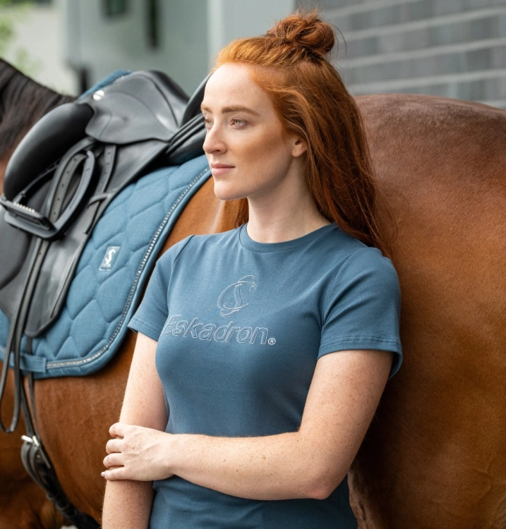 Bluzka jeździecka Eskadron T-Shirt w kolorze niebieskim