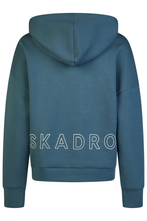Bluza do jazdy konnej Eskadron Classic Sports Hood w kolorze niebieskim widoczna z tyłu