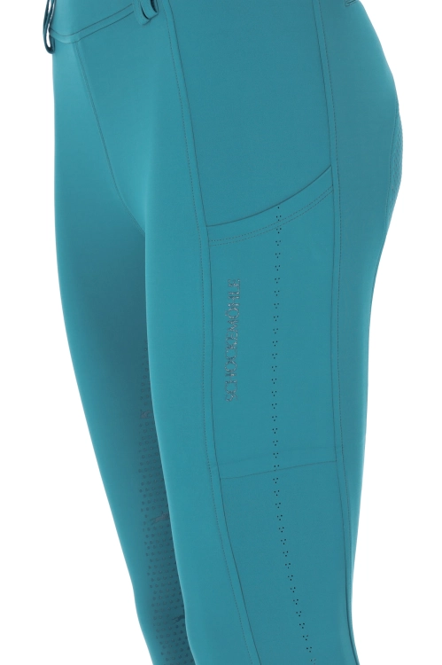 Breginsy damskie z kieszenią na telefon Schockemöhle Air Sporty w kolorze niebieskim zaprezentowane przez modelkę