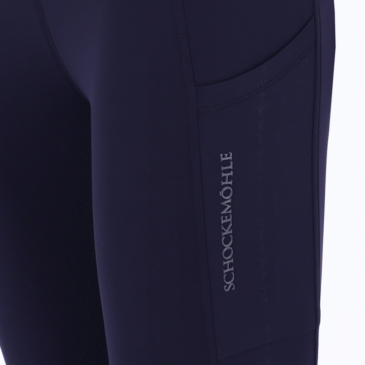 Breginsy damskie z kieszenią na telefon Schockemöhle Air Sporty w kolorze granatowym zaprezentowane przez modelkę