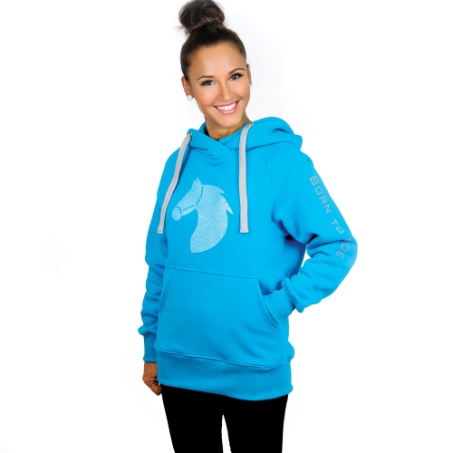 Bluza jeździecka damska Horsenjoy Born To Ride w kolorze turkusowym